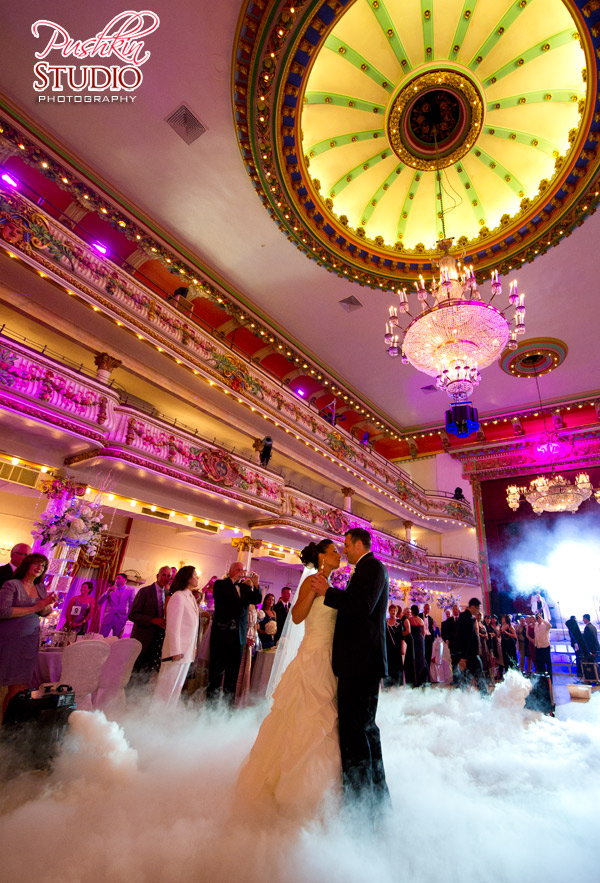 Bride and Groom are dancing at their wedding for the first time as Husband and Wife